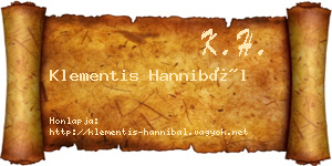 Klementis Hannibál névjegykártya